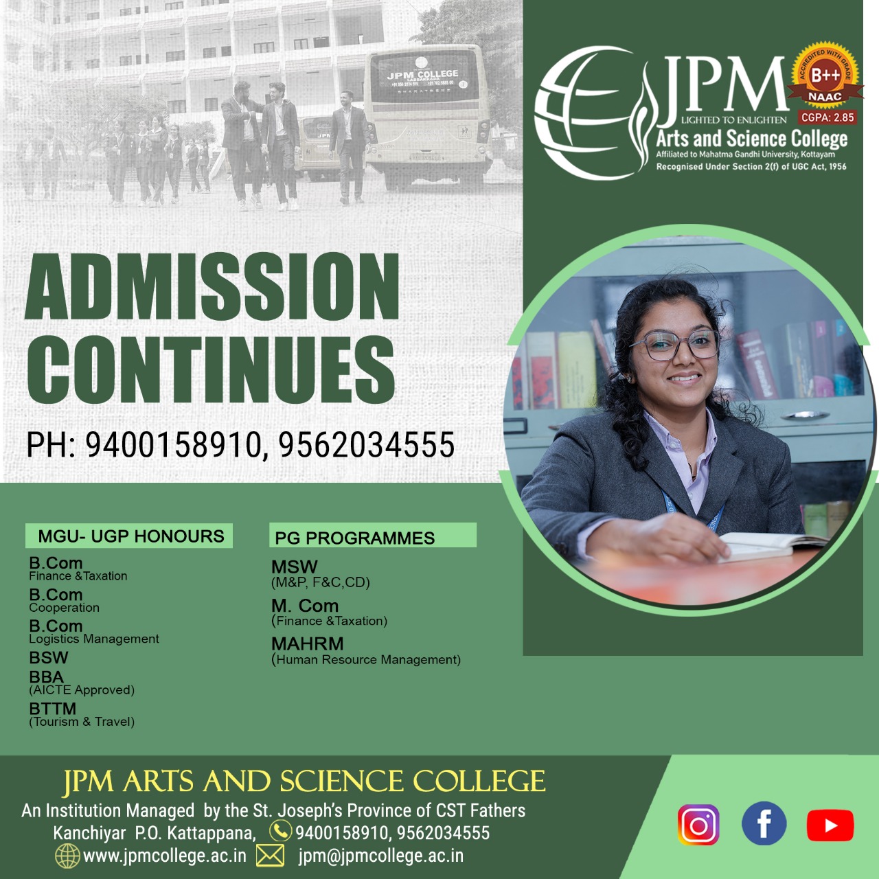 ADMISSION CONTINUES